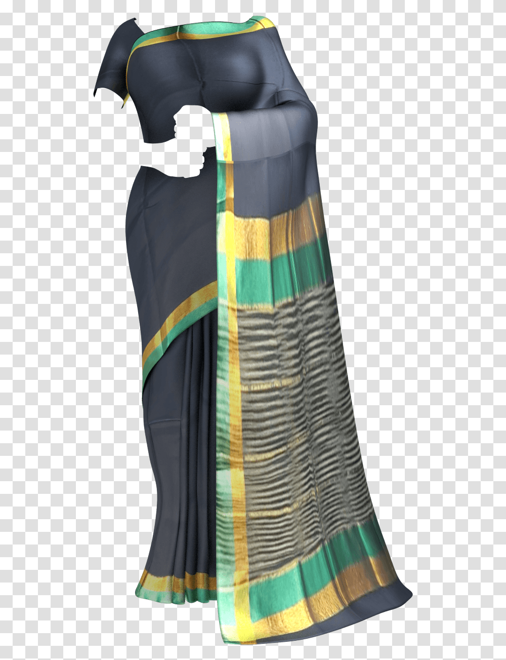 Shop Space Blue Cotton Saree With Light Jade Green Uppada Check Sarees, Apparel, Silk, Sari Transparent Png