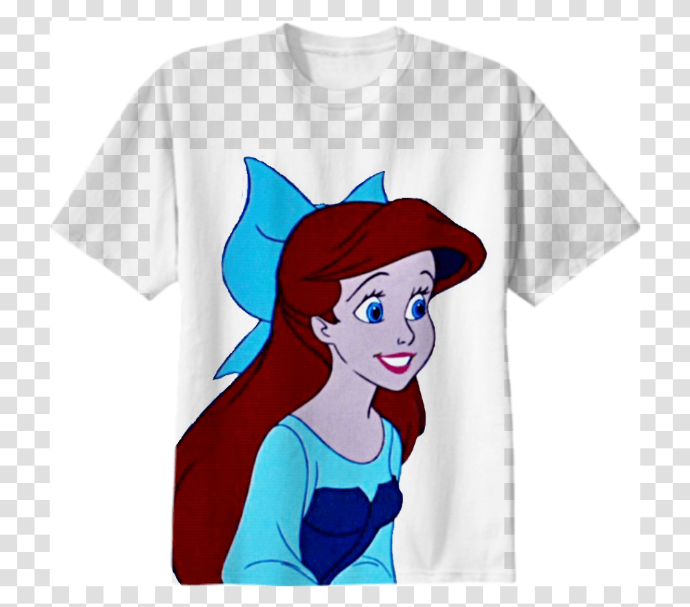 Shop The Little Mermaid Kiss The Girl Ariel Cotton T, Apparel, T-Shirt, Sleeve Transparent Png