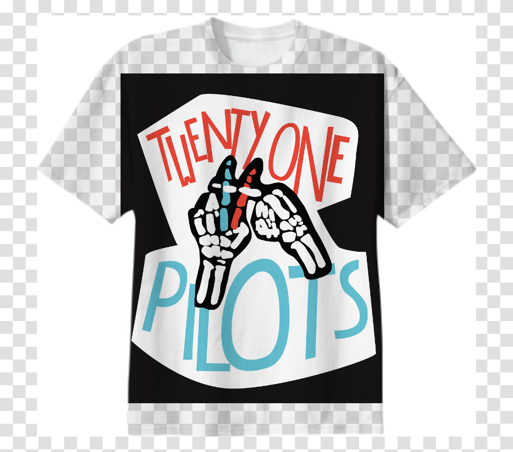 Shop Twenty One Pilots Cotton T Shirt, Apparel, T-Shirt, Hand Transparent Png