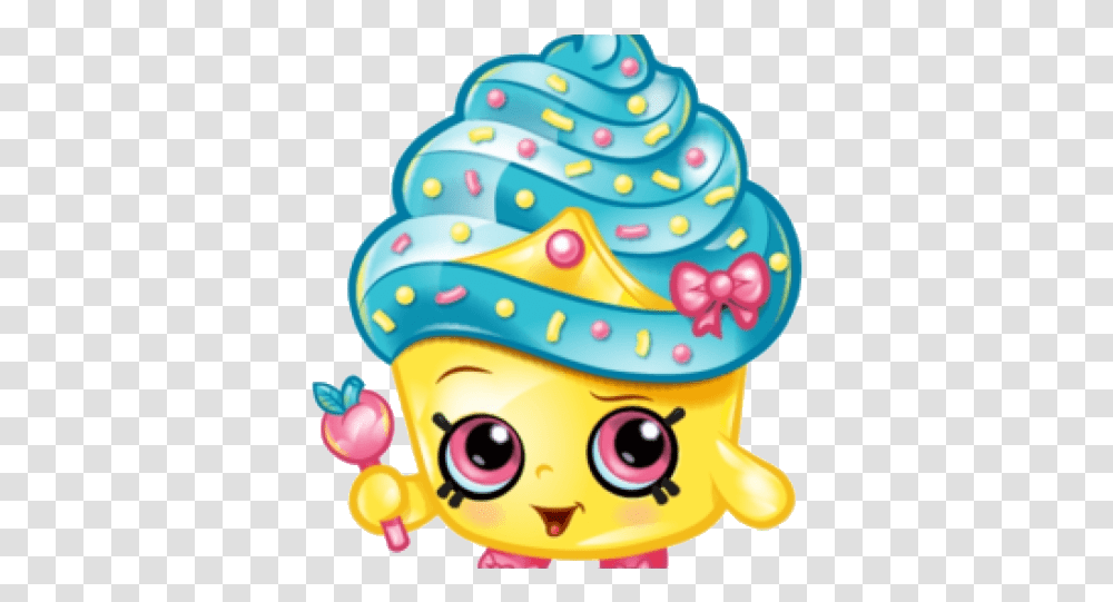 Shopkins Cupcake Clipart Shopkins Cupcake, Birthday Cake, Dessert, Food, Cream Transparent Png