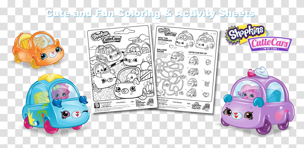 Shopkins Cute Cars Coloring Pages Cartoons Cutie Car Coloring Pages, Comics, Book, Flyer Transparent Png