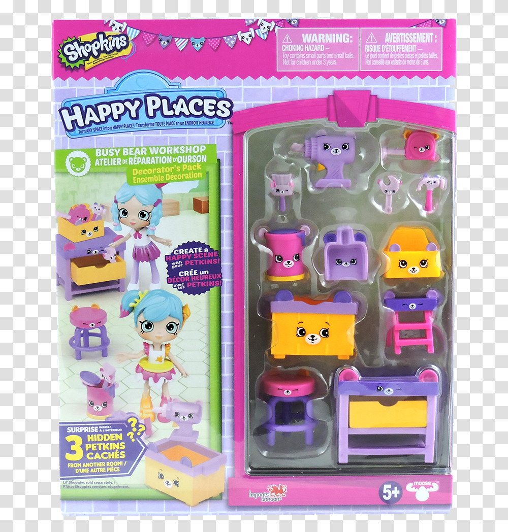 Shopkins Happy Place Busy Bear Workshop, Toy, PEZ Dispenser, Figurine, Robot Transparent Png