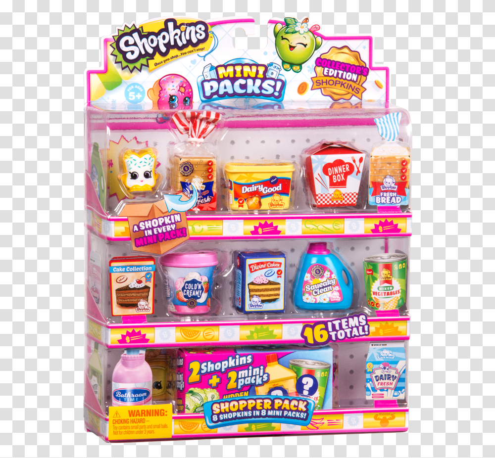 Shopkins Shopper Pack, Shelf, Pantry, Food, Toy Transparent Png