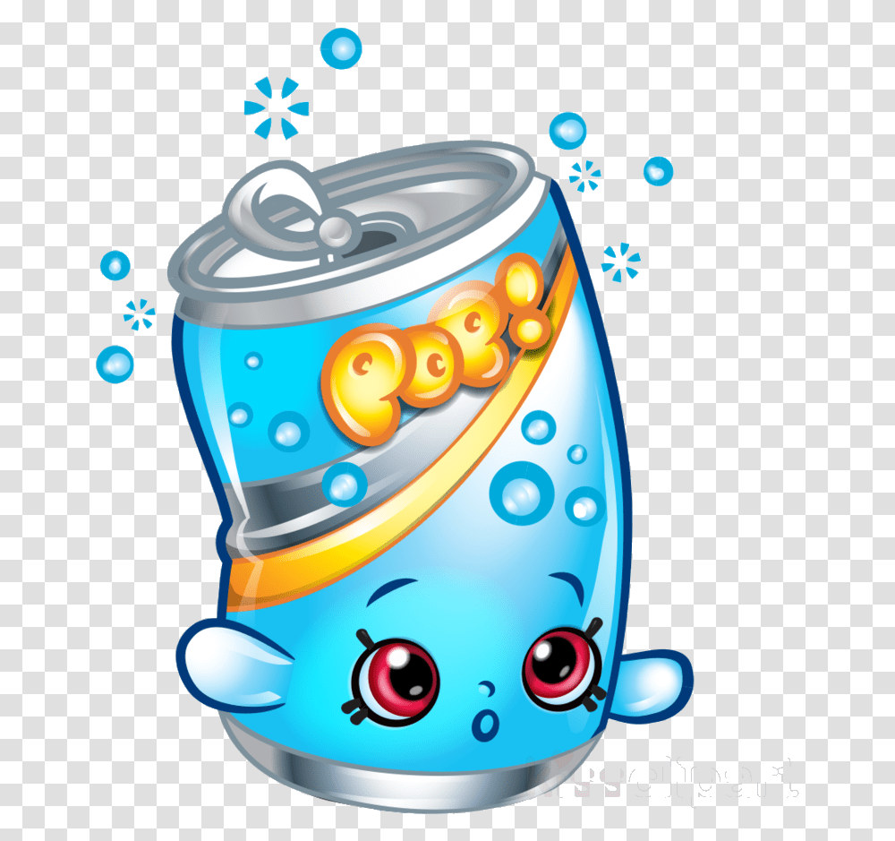 Shopkins Soda Pops Clipart Fizzy Drinks Clip Art Shopkins, Beverage, Tin, Can, Birthday Cake Transparent Png