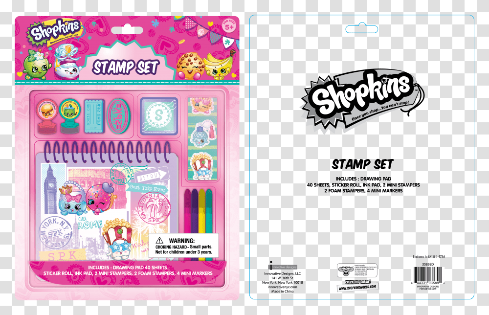 Shopkins Stamp Kit Graphic Design, Label, Paper, Id Cards Transparent Png