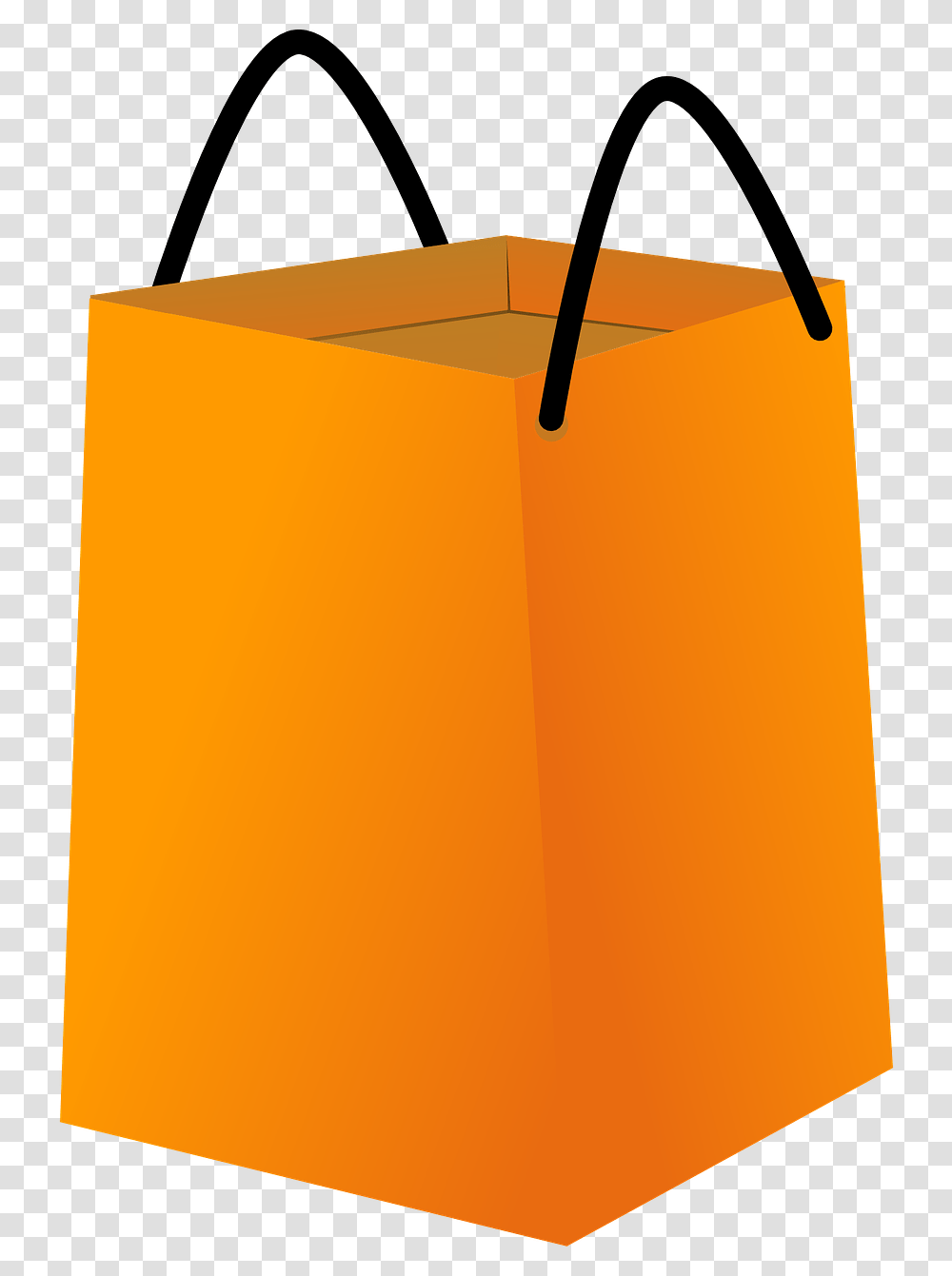 Shopping Bag Orange Empty Orange Shopping Bag, Sack Transparent Png