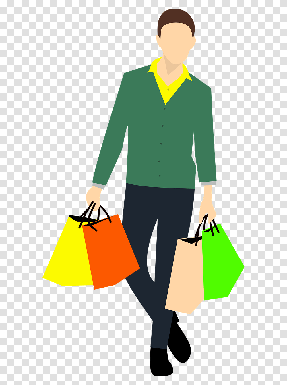 Shopping Bags Amp Trolleys Grocery Store Fukuoka Cartoon Man Shopping, Person, Human, Sleeve Transparent Png