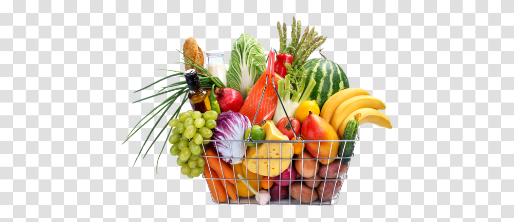 Shopping Basket Fruit, Banana, Plant, Food Transparent Png