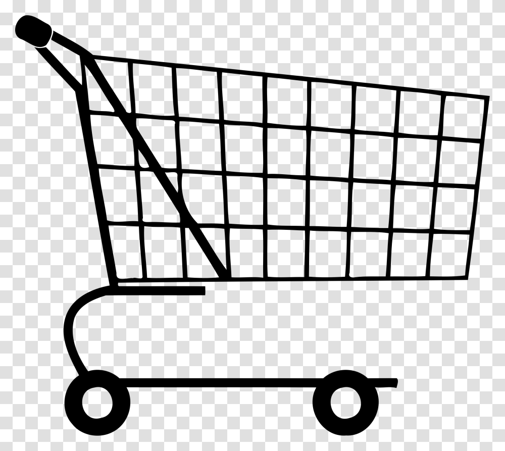 Shopping Cart Clipart Black And White Shopping Trolley Clipart Black And White, Gray Transparent Png