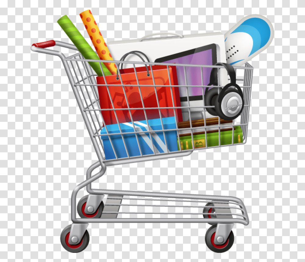 Shopping Cart Image Full Shopping Trolley, Fire Truck, Vehicle, Transportation Transparent Png