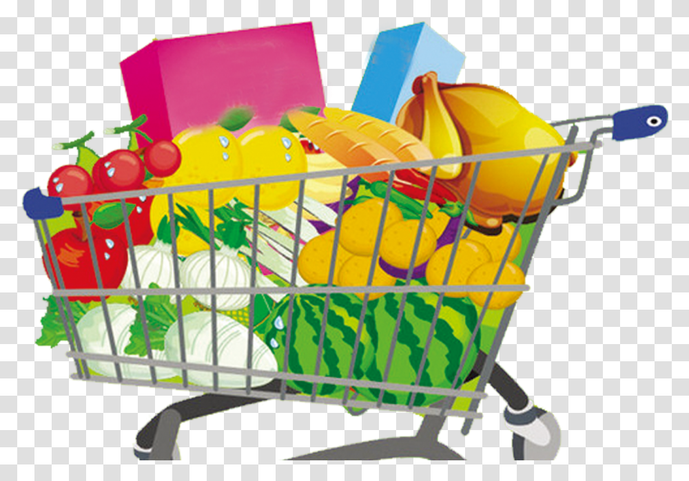 Shopping Cart Supermarket Shopping Cart Illustration, Shopping Basket, Birthday Cake, Dessert, Food Transparent Png