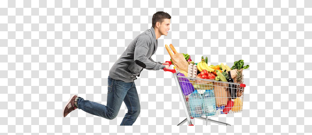 Shopping Cart Vs Empty Customer In A Hurry, Person, Pants, Clothing, Plant Transparent Png
