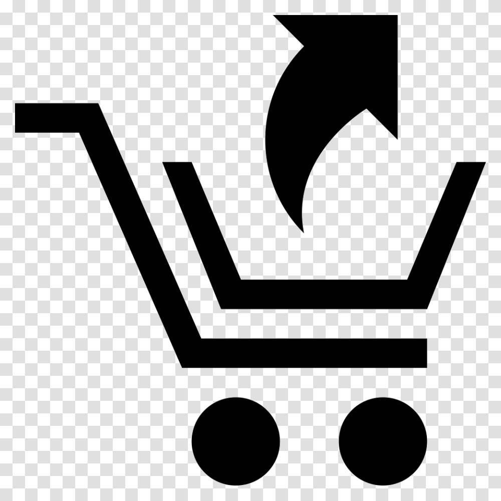 Shopping Cart With An Up Arrow Icon, Light, Stencil, Lightbulb Transparent Png