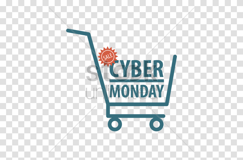 Shopping Cart With Cyber Monday Sale Design Vector Image, Chair, Furniture Transparent Png
