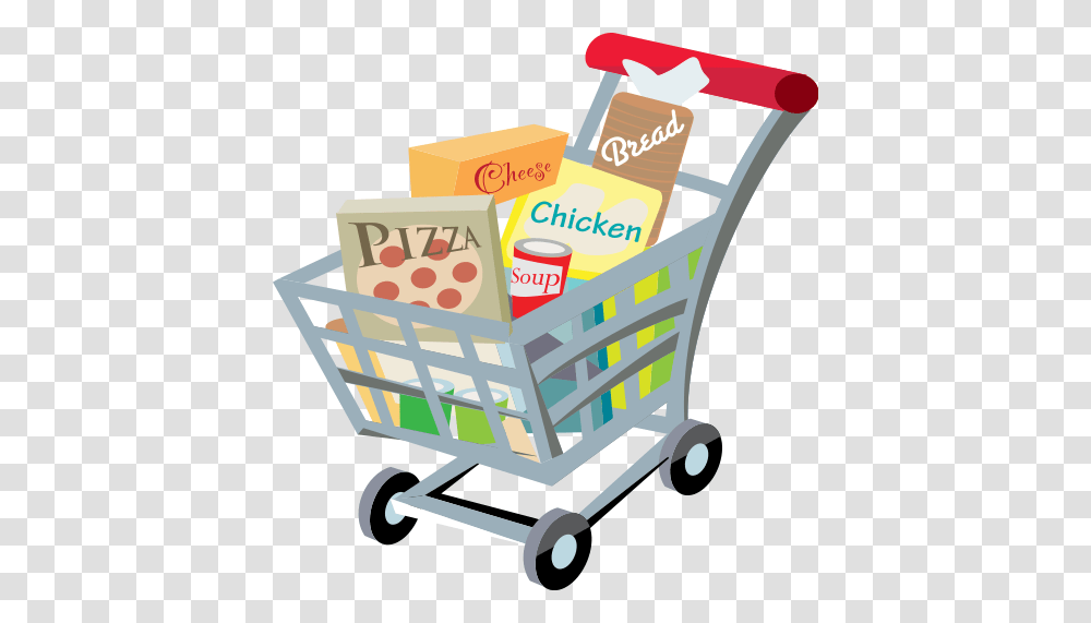 Shopping Cart With Food Clip Art, Shopping Basket Transparent Png