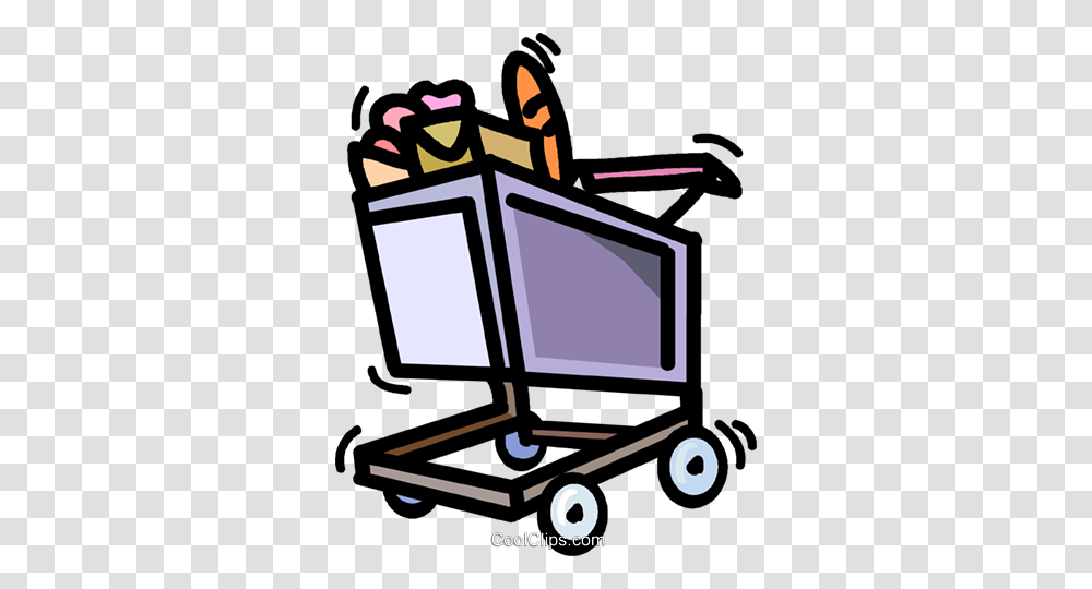 Shopping Cart With Groceries Royalty Free Vector Clip Art, Electronics, Computer, Lawn Mower, Tool Transparent Png