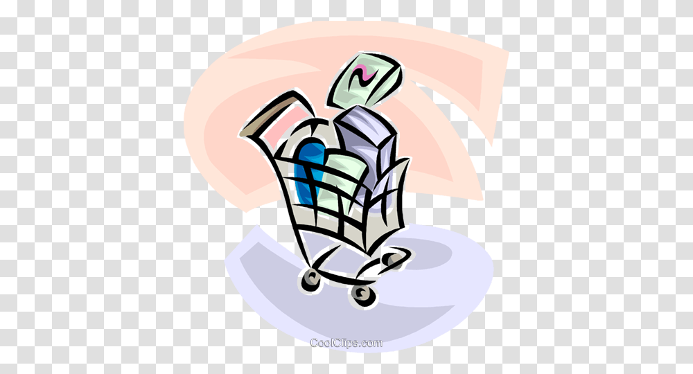 Shopping Cart With Purchased Items Royalty Free Vector Clip Art, Label, Drawing Transparent Png