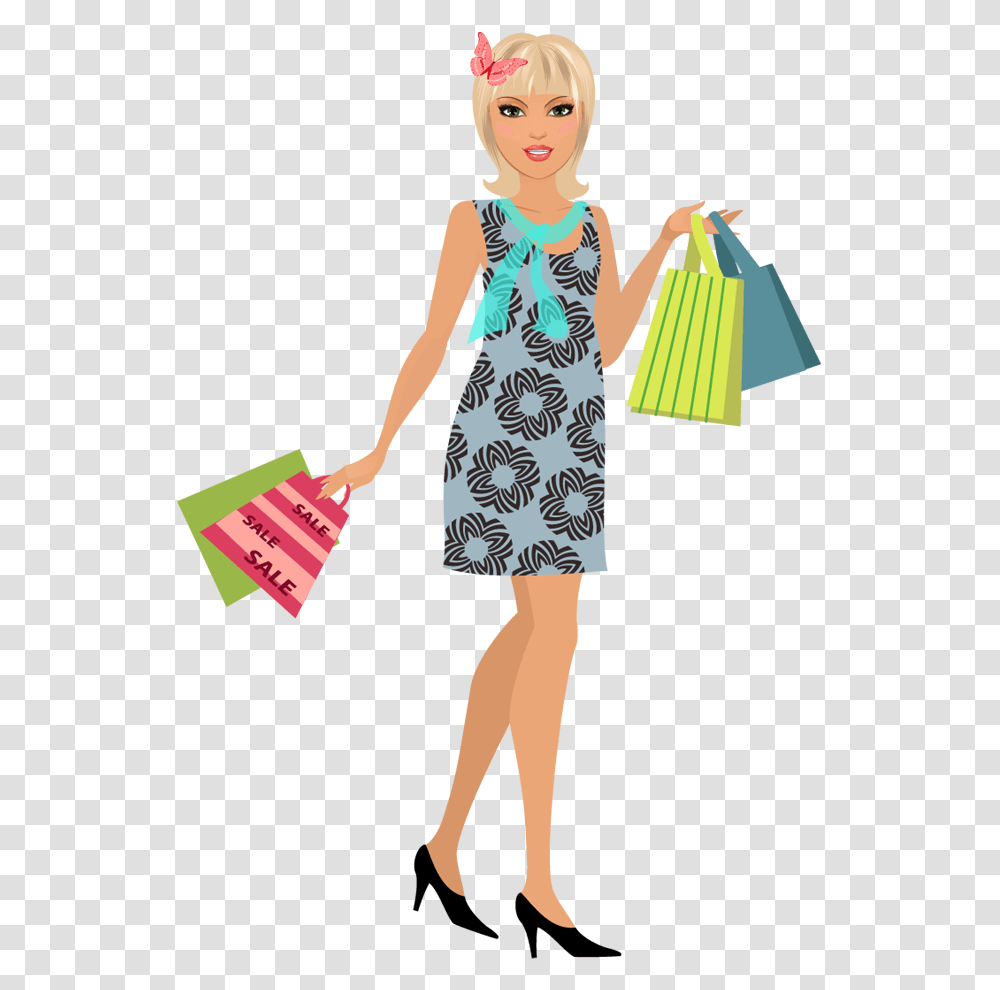 Shopping Clipart Images Shopping Cartoon Woman, Person, Human, Dress Transparent Png