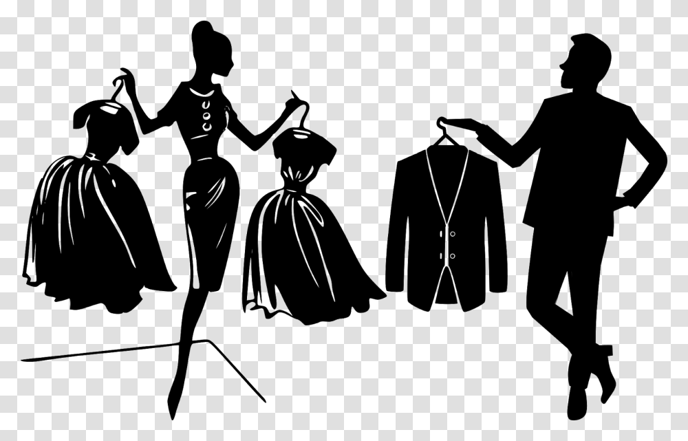 Shopping Dresses Fashion Clothing Shopper Clothes Fashion Shopping Silhouette, Gray, World Of Warcraft Transparent Png