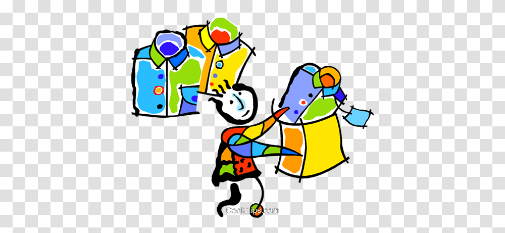 Shopping For Clothes Royalty Free Vector Clip Art Illustration, Performer, Clown, Coat Transparent Png