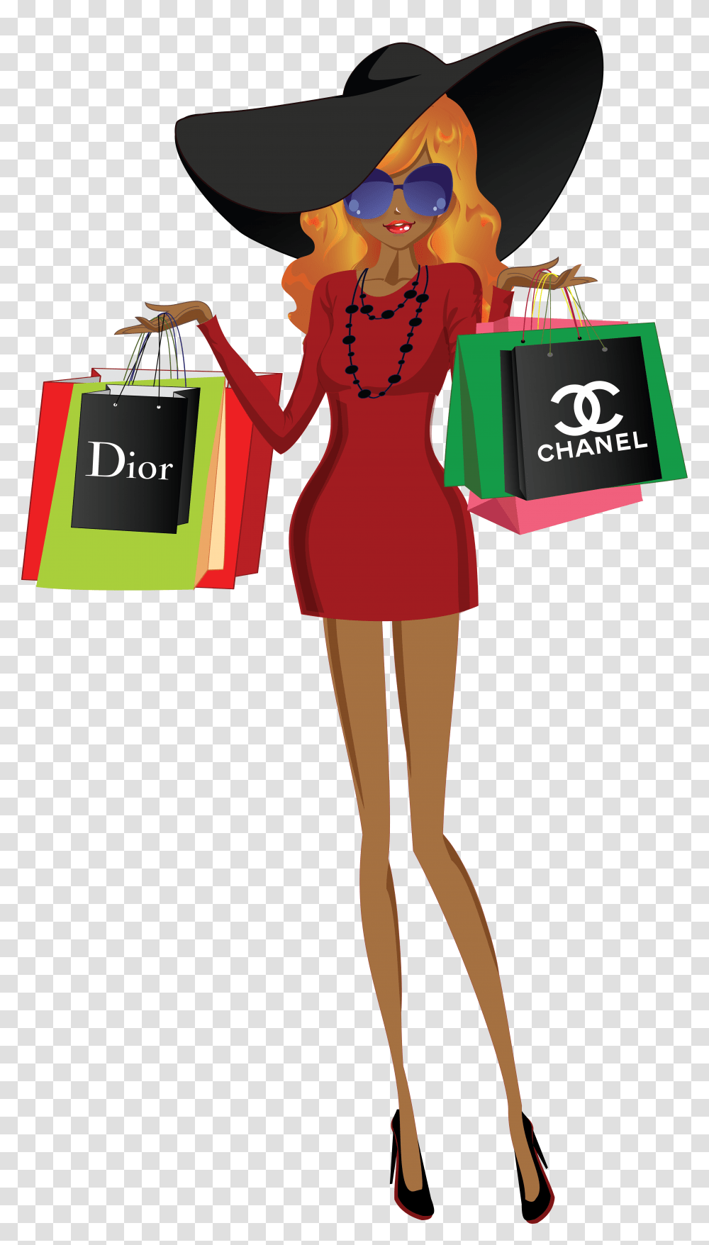 Shopping Girls Clipart Digital Paperillustration Planner Shopping, Person, Human, Dress Transparent Png
