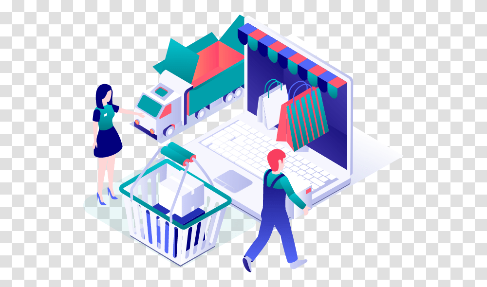 Shopping Isometric Design, Computer Keyboard, Electronics, Person Transparent Png