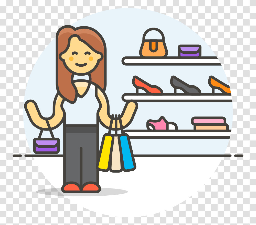 Shopping Shoes Woman Icon Woman Shopping Icon, Female, Girl Transparent Png
