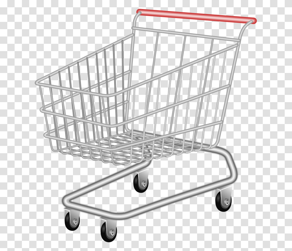 Shopping Trolley Clipart Clip Art Of Cart, Shopping Cart, Crib, Furniture, Shopping Basket Transparent Png