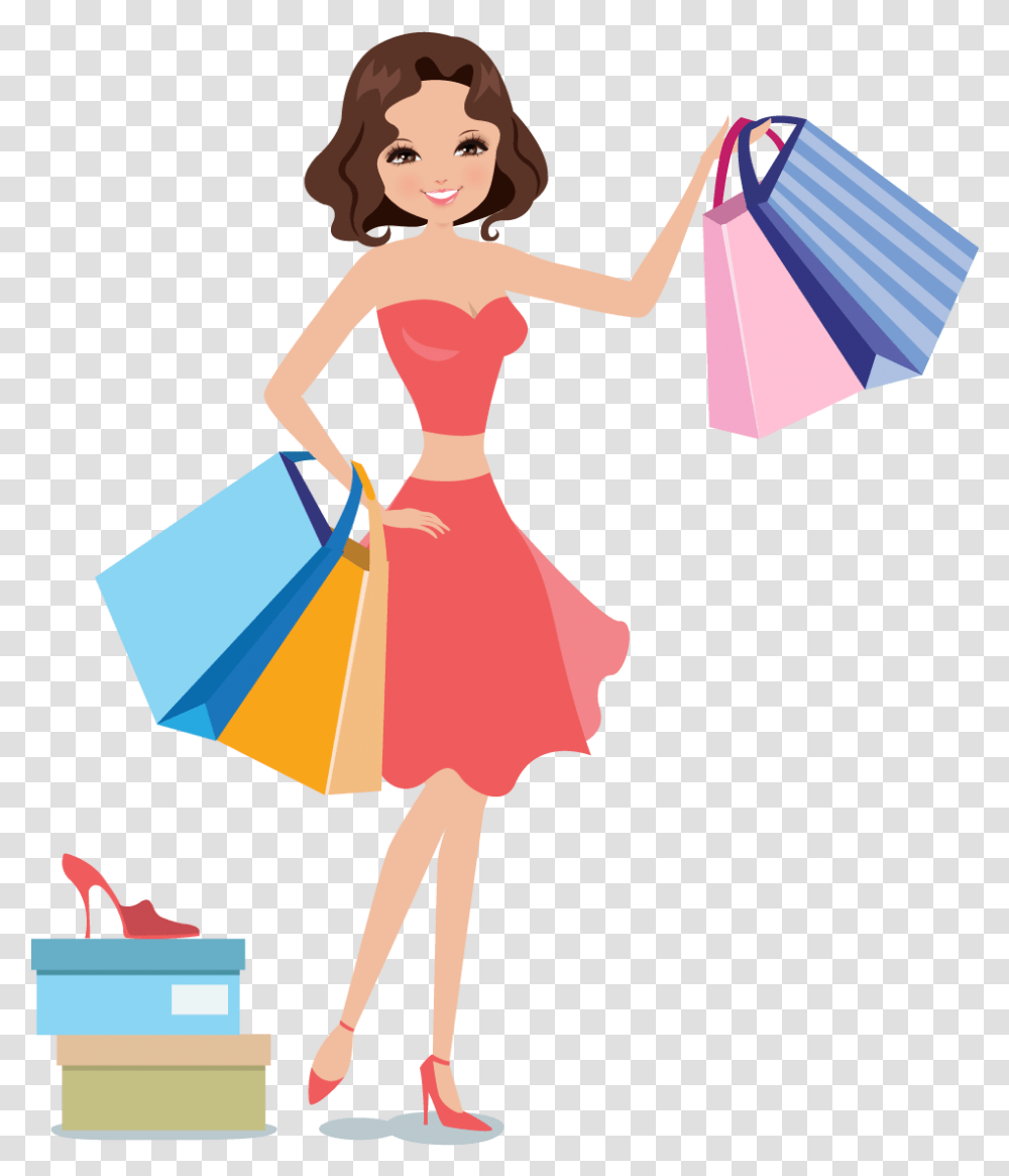 Shopping Woman Icon Girl Shopping Icon, Person, Human, Dress Transparent Png