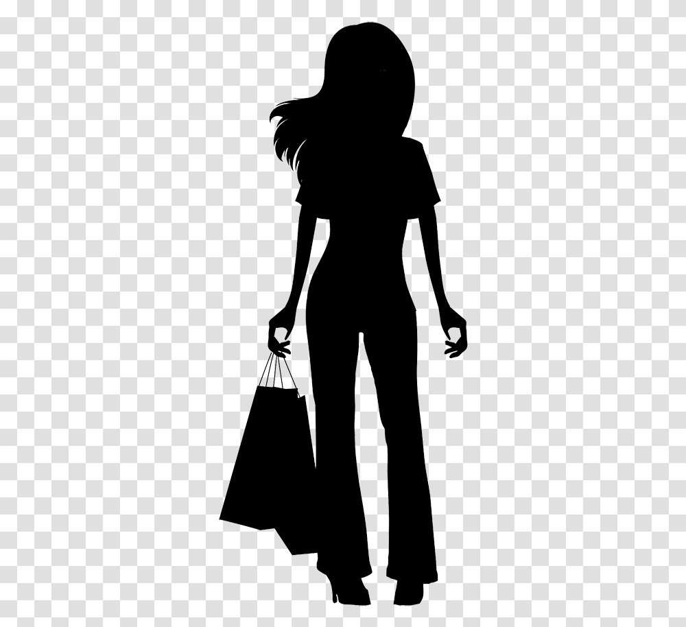 Shopping Woman Silhouette, Sleeve, Long Sleeve, Person Transparent Png
