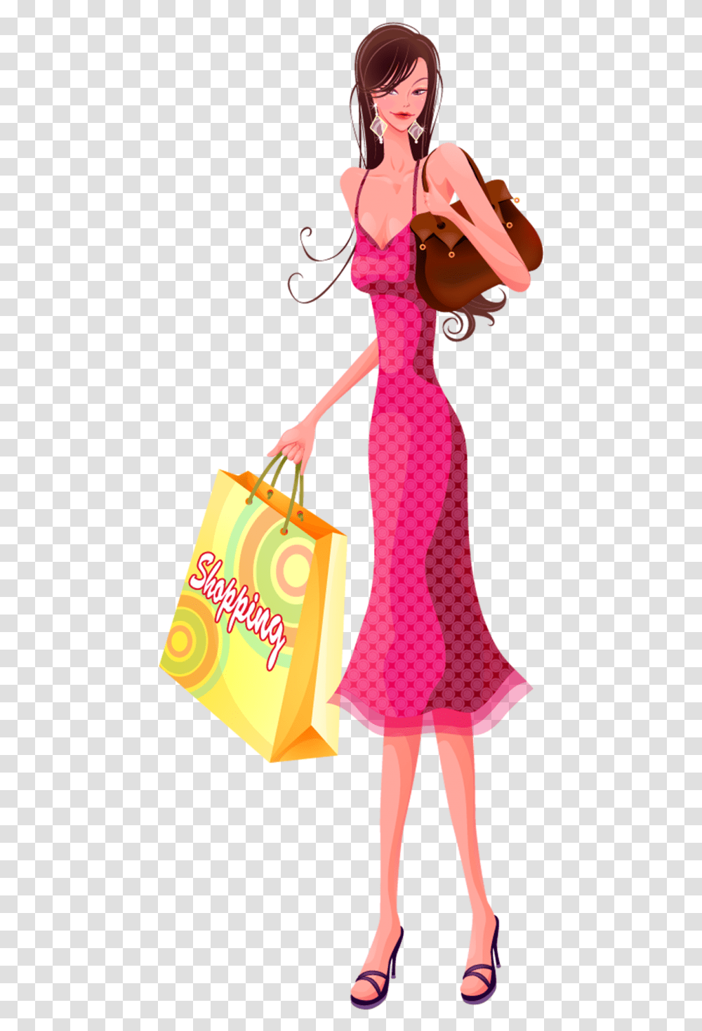 Shopping Woman Woman Shopping, Person, Human, Dress Transparent Png