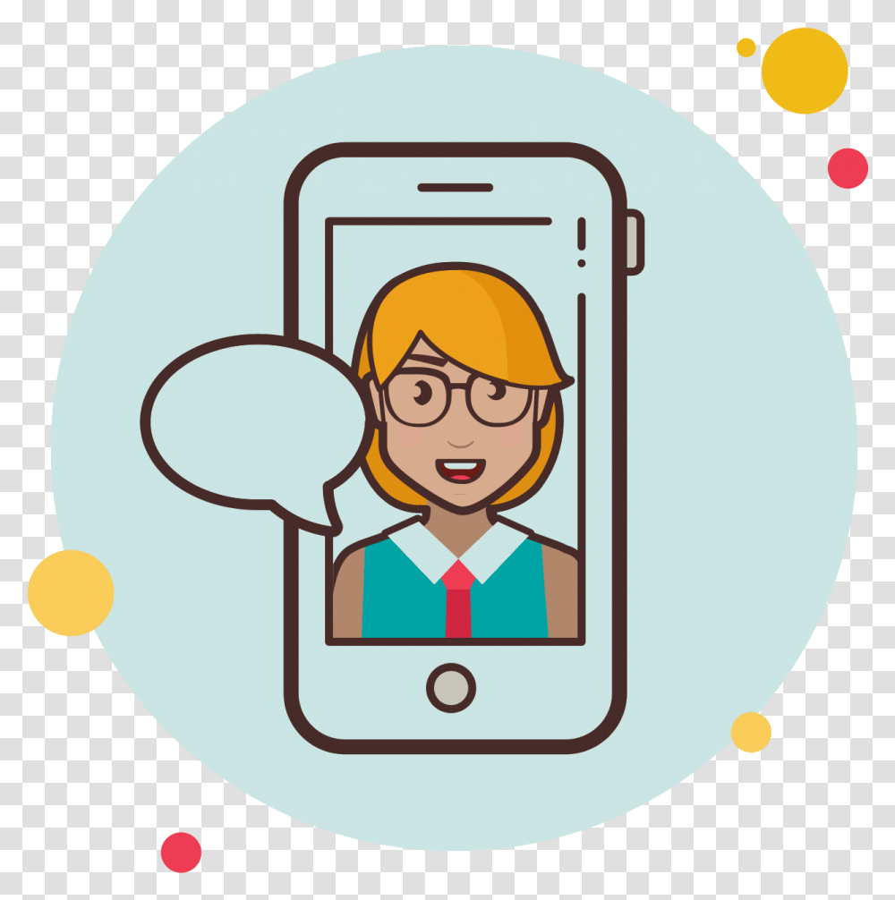 Short Blond Girl Messaging Icon Icon Llamada Telefonica, Label, Electronics, Security Transparent Png