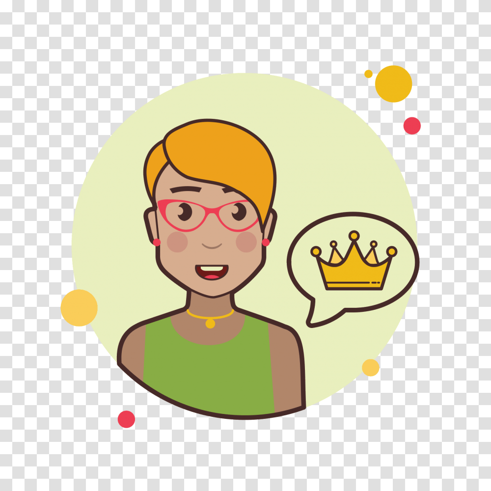 Short Blond Hair Girl Crown Icon, Face, Logo, Trademark Transparent Png