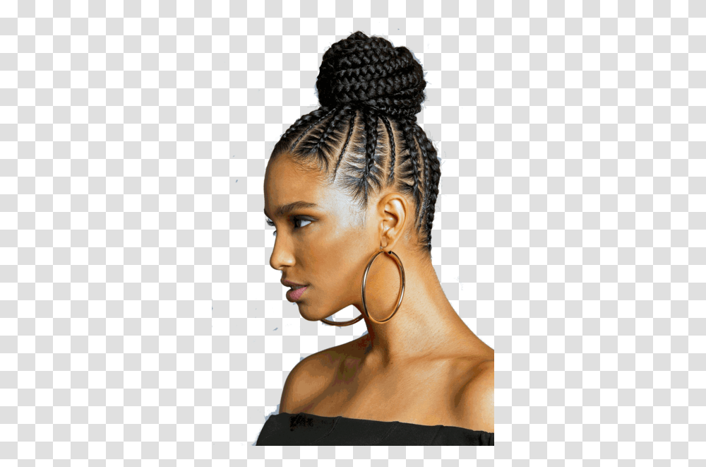 Short Braid Hair Style African Braid Updo Hairstyles, Person, Human, Ponytail Transparent Png