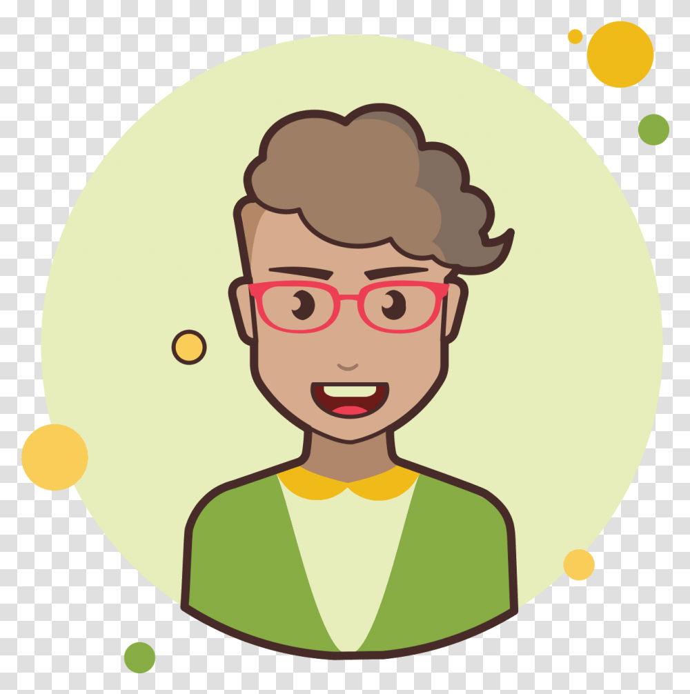 Short Curly Hair Lady With Red Glasses Icon Cartoon Question Mark Girl, Face, Sunglasses, Text, Photography Transparent Png