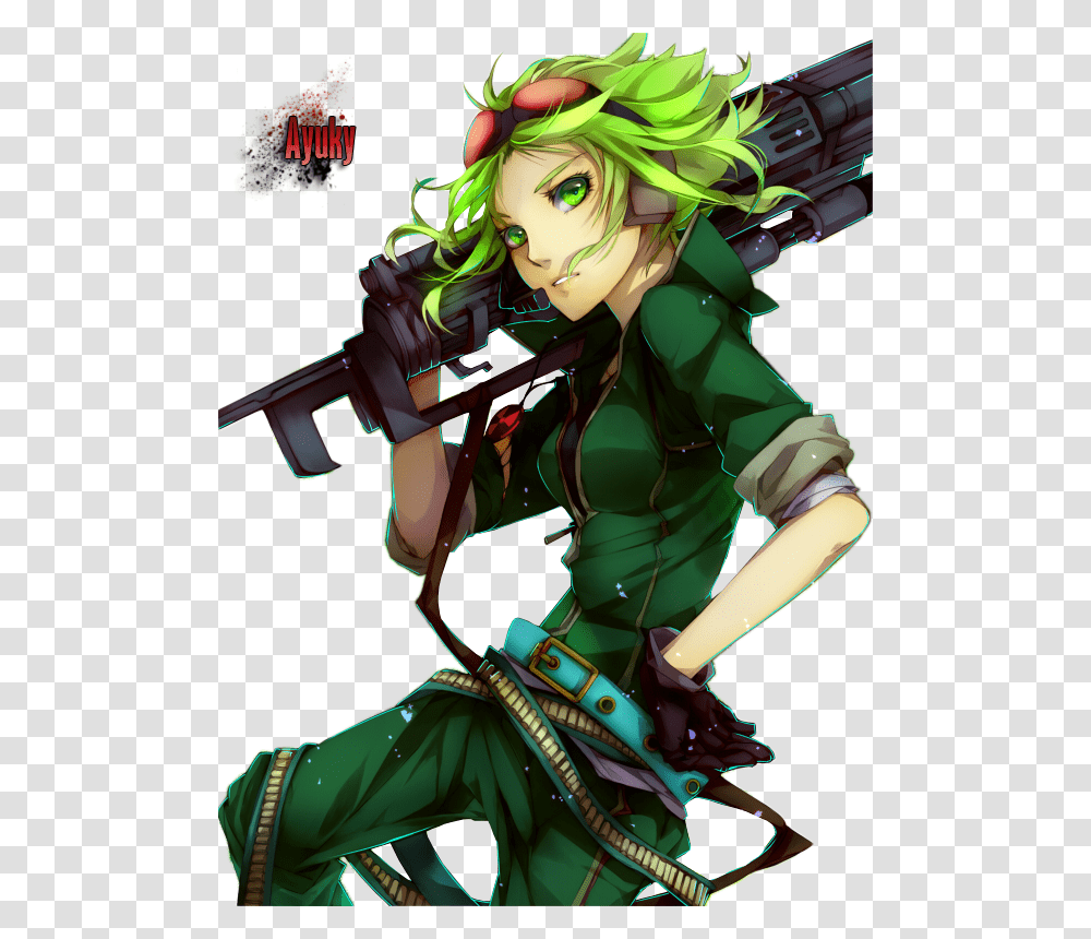 Short Green Haired Anime Girl, Person, Human, Bow, Archery Transparent Png