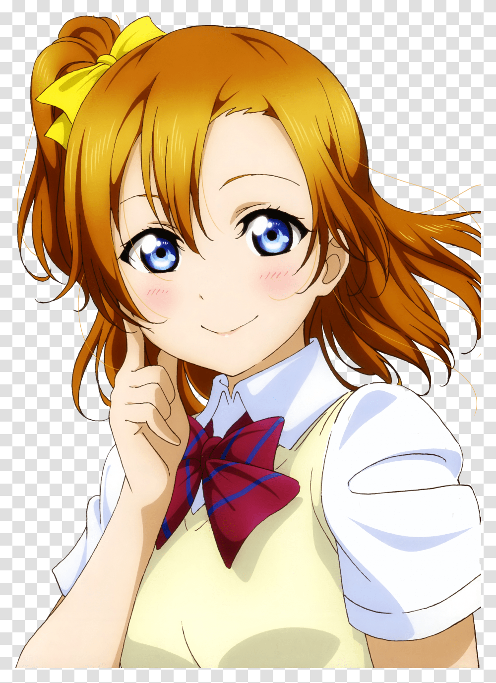 Short Orange Haired Anime Girl Transparent Png