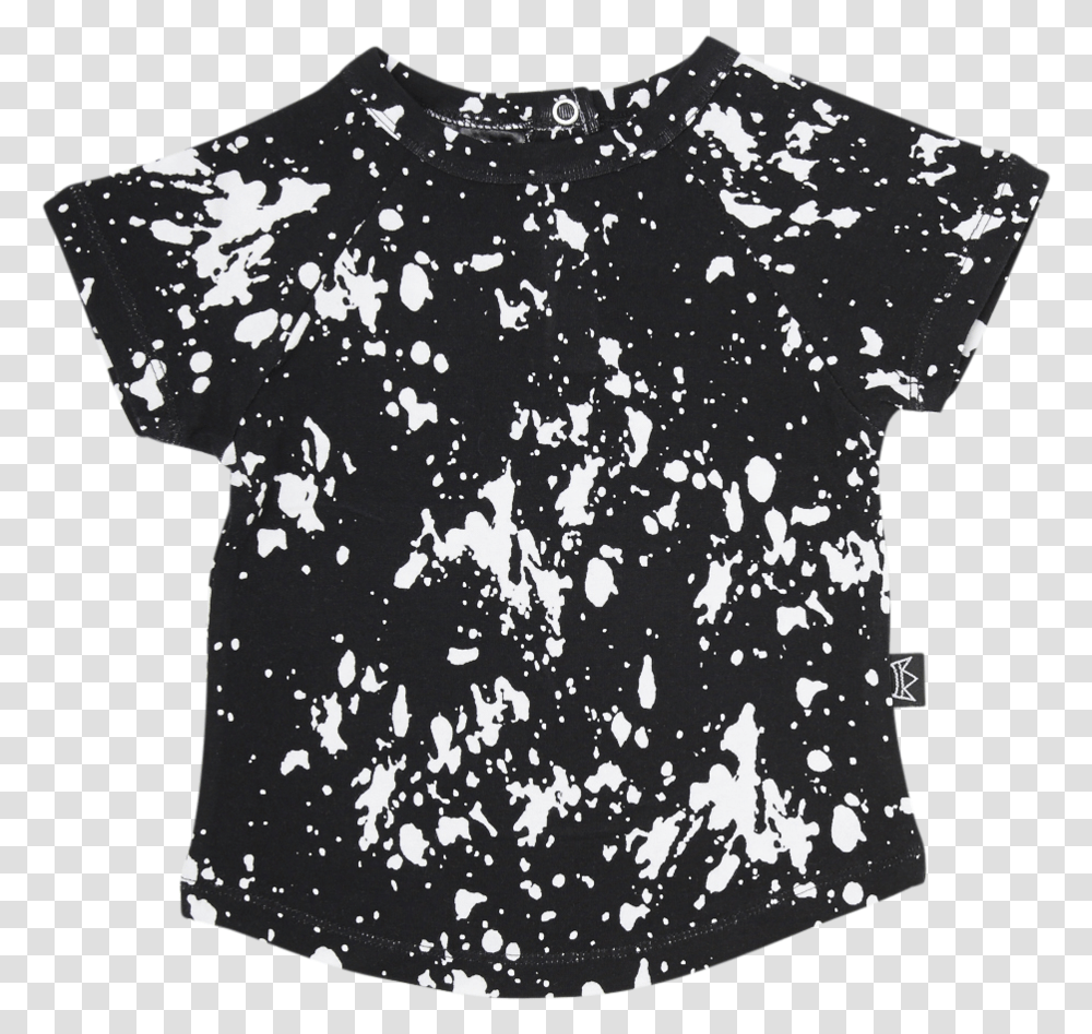 Short Sleeve T Shirt In Black Paint Splash, Blouse, Apparel, Dye Transparent Png