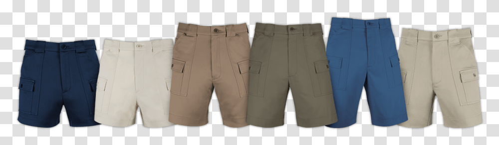 Shorts Of Different Lengths And Colors Lined Up Horizontally Pocket, Apparel, Khaki, Person Transparent Png