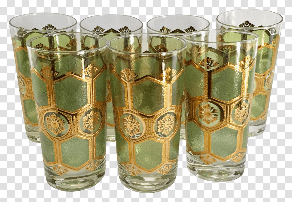 Shot Clipart Pasinski Washington Glassware Gold With Aqua Blue Flowers, Goblet, Pottery, Cuff, Cylinder Transparent Png