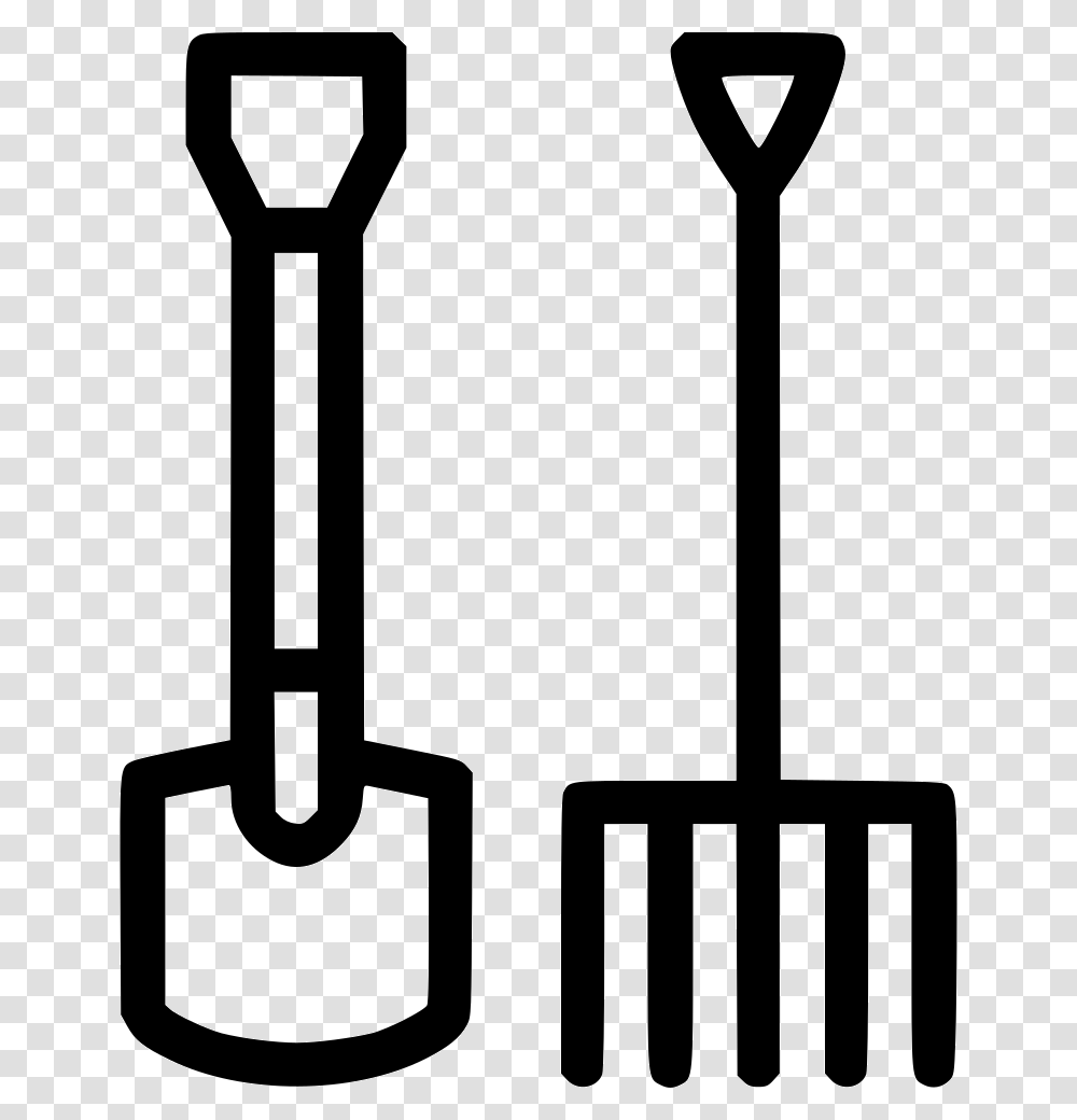 Shovel Agriculture Garden Gardening Tools Pitchfork Icon, Stencil, Prison Transparent Png