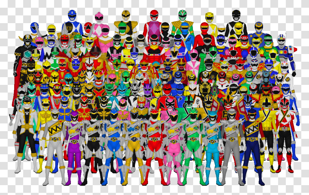 Show All Power Rangers, Festival, Crowd, Person, Collage Transparent Png