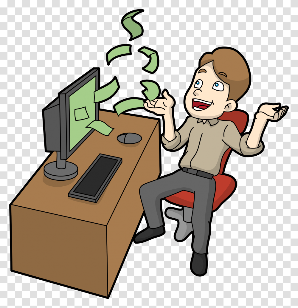 Show Me The Money Clipart Earn Money Online, Furniture, Table, Female, Electronics Transparent Png
