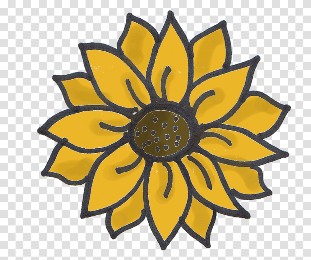 Show Posts Corbell In Sunflower Easy Flower Drawings, Plant, Blossom, Pattern Transparent Png