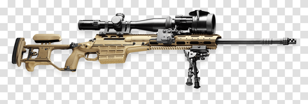 Shown With Rifle Scope Folding Rear Stock Desert Trg M10 Sako, Gun, Weapon, Weaponry, Armory Transparent Png