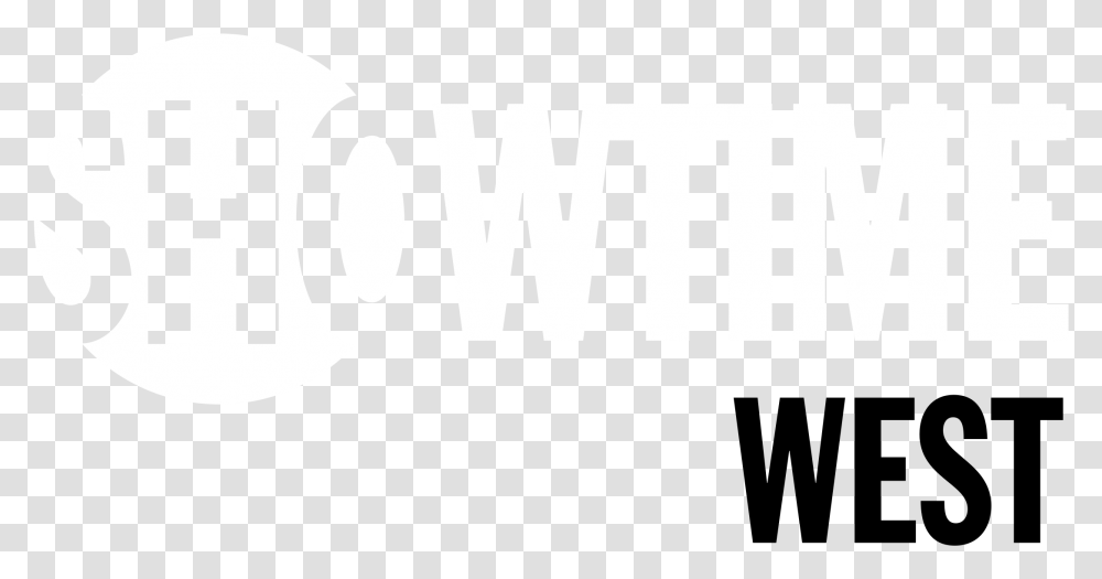 Showtime West Logo Black And White Sign, Word, Label Transparent Png
