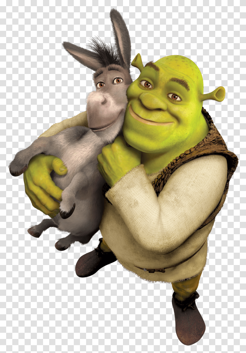 Shrek And Donkey Hugging, Figurine, Hand, Mammal, Animal Transparent Png