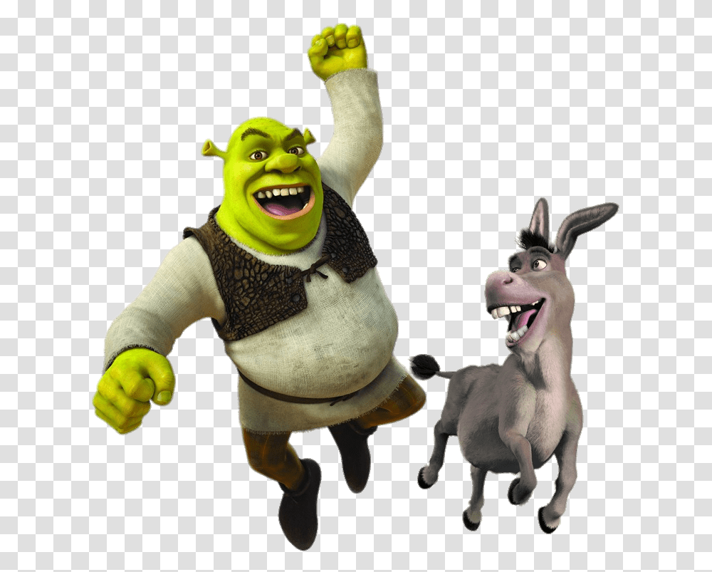 Shrek And Donkey, Mammal, Animal, Figurine, Person Transparent Png