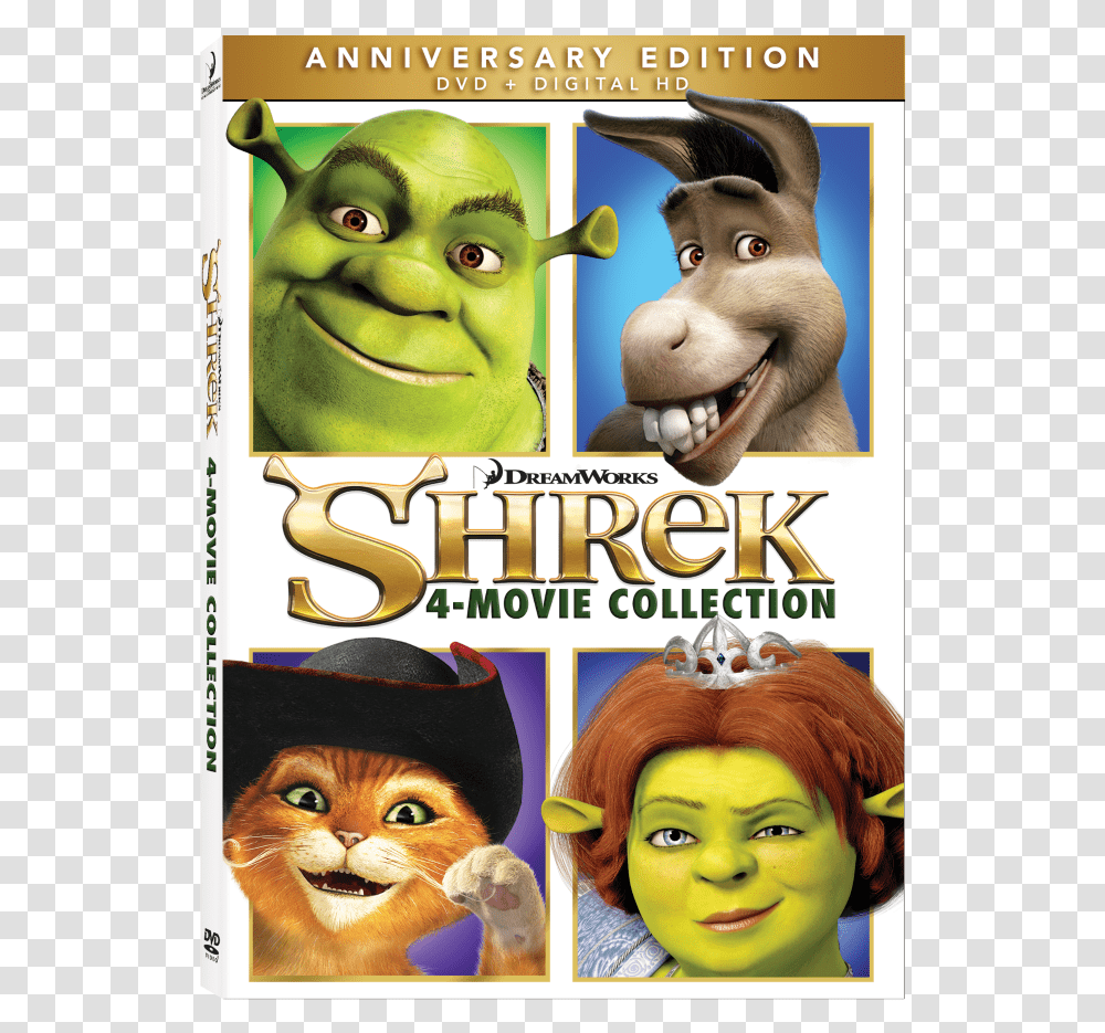 Shrek Anniversary Movie Collection Shrek 4 Film Collection, Advertisement, Poster, Cat, Pet Transparent Png
