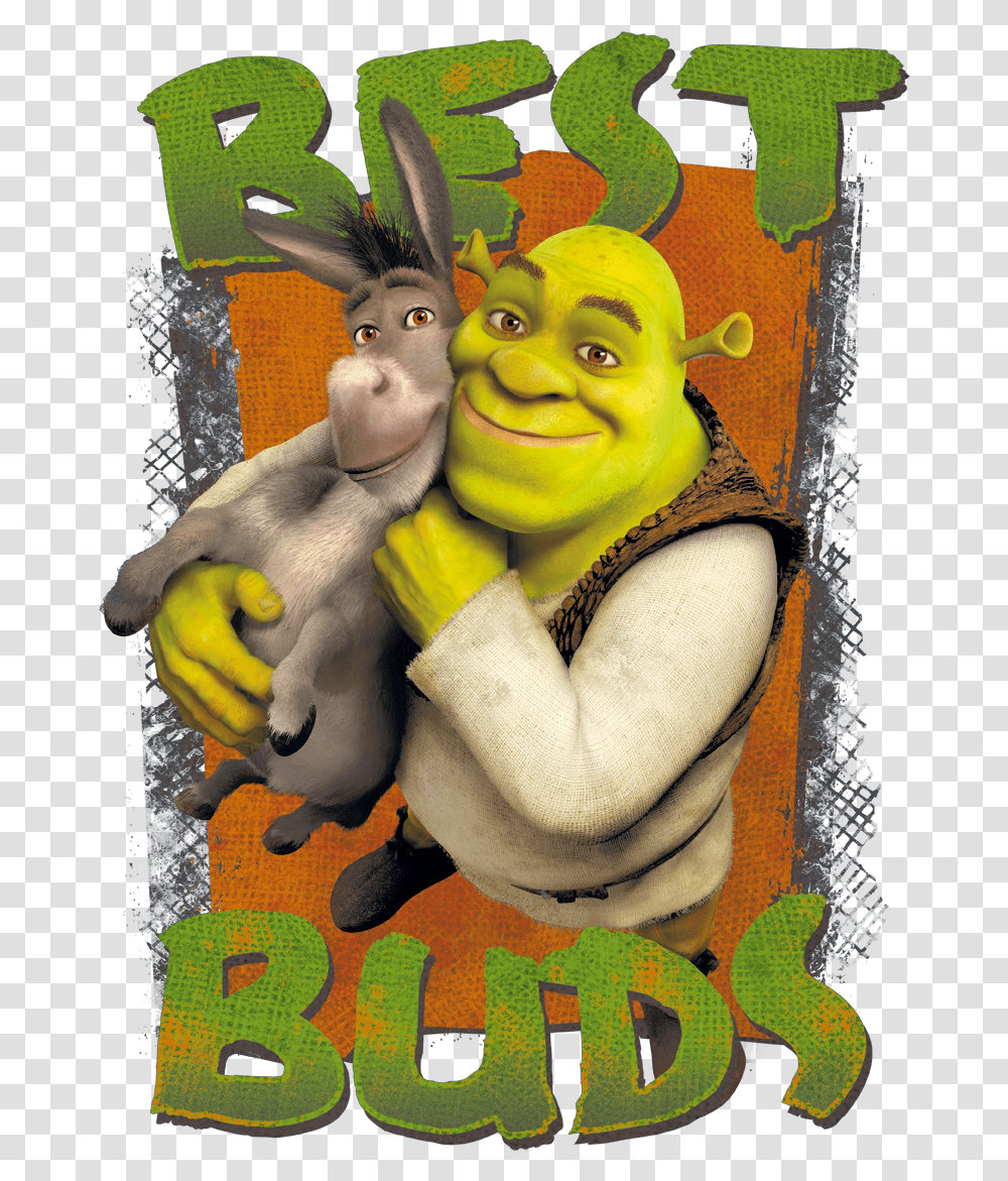 Shrek Buds Juniors T Shirt Shrek And His Donkey, Figurine, Advertisement, Poster Transparent Png